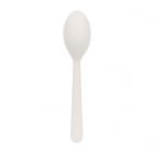 Cucharilla de CPLA blanca embolsada individualmente - 12 cm