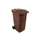 Contenedor de residuos marrón con tapa - 240 L