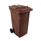 Contenedor de residuos marrón con tapa - 240 L