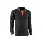 JUBA | Polo de manga larga negro-naranja - Talla S