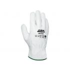 JUBA | Guante de piel flor vacuno blanco - Talla XL