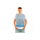 Babero desechable con bolsillo azul - 36 x 65 cm