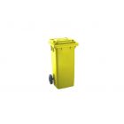 Contenedor de residuos amarillo con tapa y ruedas - 120 L