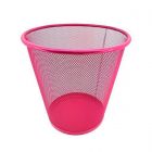 GHESSU | Papelera metálica rejilla rosa - 12L