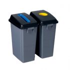 Set de 2 contenedores Jon selectivo azul y amarillo - 60 L