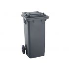 Contenedor de residuos gris con tapa y ruedas - 120 L