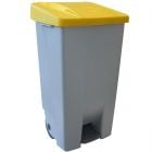 Contenedor de residuos tapa amarilla y pedal - 120 L