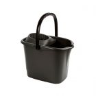 Cubo con escurridor rectangular negro - 14 L