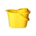 Cubo semiovalado para fregona con escurridor amarillo - 15 L