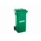 MAYA | Contenedor de residuos verde con tapa y ruedas - 120 L