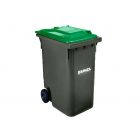 MAYA | Contenedor de residuos gris con tapa verde - 240 L
