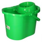 Cubo semiovalado para fregona con escurridor verde - 15 L