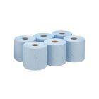WYPALL® | Paños de celulosa para alimentación e higiene WypAll® L10. Rollo azul de 1 capa de dispensación central. 6 rollos x 800 paños (cod. 7255)