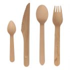 Set 4 piezas de madera: Cuchara, tenedor, cuchillo y cucharilla