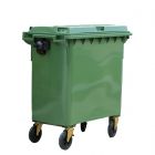 MAYA | Contenedor de residuos amarillo con tapa y ruedas - 800 L