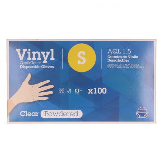 Guante de vinilo natural sin polvo - Talla S