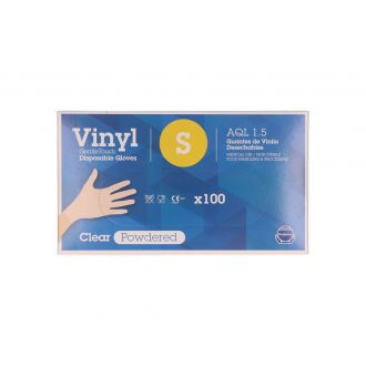 Guante de vinilo natural sin polvo - Talla S