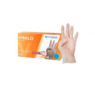 Guante de vinilo natural sin polvo - Talla L