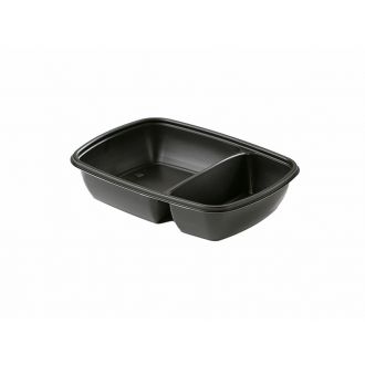 Envase PP negro 2 compartimentos