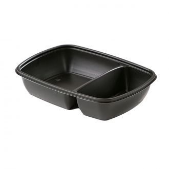 Envase PP negro 2 compartimentos