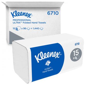 KLEENEX® | Toalla de manos Ultra™ plegada 3 capas. 15 paquetes x 96 hojas (cod. 6710)