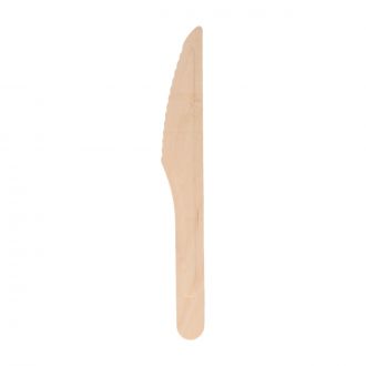 Cuchillo de madera embolsado individualmente - 16 cm