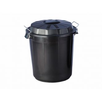 Cubo industrial negro con tapa y asas - 50 L
