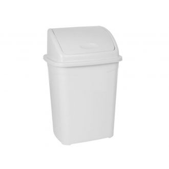 Papelera 10L Tapa Vaivén Blanca