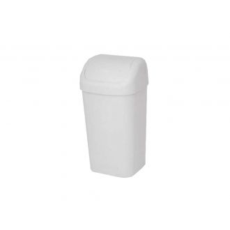 Papelera 25L Tapa Vaivén Blanca