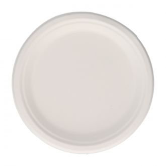 Plato de cartón blanco - 22 cm