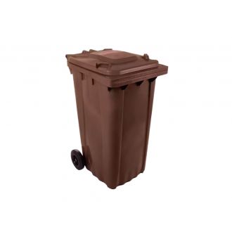 Contenedor de residuos marrón con tapa - 240 L