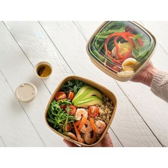 Ensaladera de cartón kraft - 1000 ml