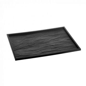 Bandeja PS textura negra - 38 x 27,4 cm