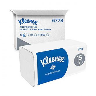 KLEENEX® | Toalla Secamanos Blanca 2 Capas. 15 paquetes de 124 unidades (cod. 6778)
