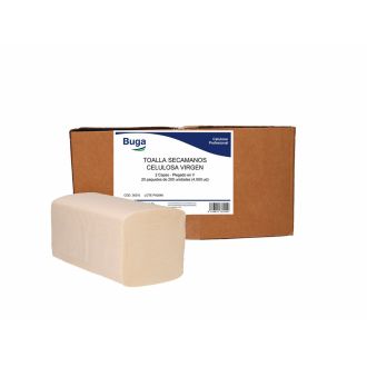 BUGA | Toalla secamanos blanca, 2 capas, plegado en V