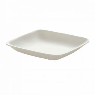 Miniplato cuadrado de bagazo blanco - 60 x 60 mm