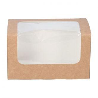 Caja de cartoncillo con ventana para sándwich