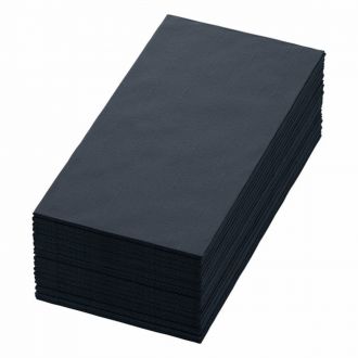 DUNI | Servilleta bio Dunisoft® negra plegada en 1/8 - 40 x 40 cm