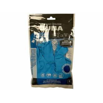 Guante de nitrilo satinado azul - Talla XS