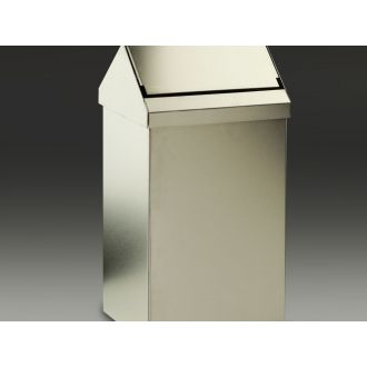 Papelera recta con tapa basculante inoxidable - 40 L