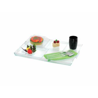 Bandeja PS transparente - 38 x 27  cm