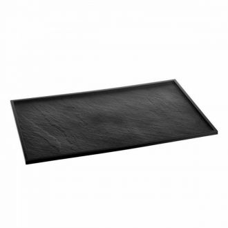 Bandeja textura pizarra negra - 53 x 32 cm