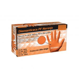 Guante de nitrilo diamantado naranja - Talla XL