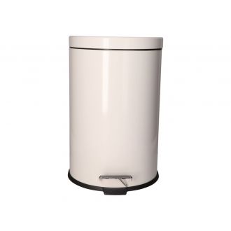 Papelera Redonda 12L con Pedal blanca