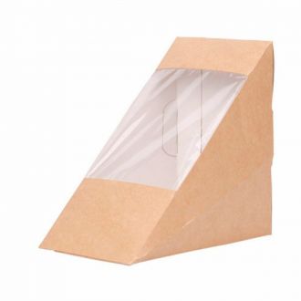Caja de cartoncillo con ventana para sándwich