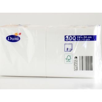 DUNI | Servilleta tisú 24 x 24 cm, Blanco 2 capas