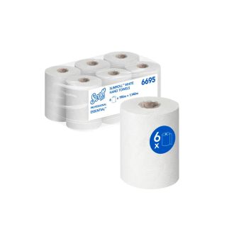 SCOTT® Essential™ Slimroll™ | Papel secamanos en rollo blanco 190m x 6 uds. (cod.6695)