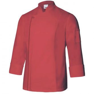 VELILLA | Chaqueta de cocina manga larga roja con cremallera- Talla 58