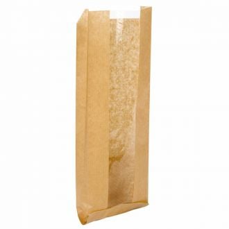 Bolsa de papel kraft con ventana - 9 x 5 x 29 cm