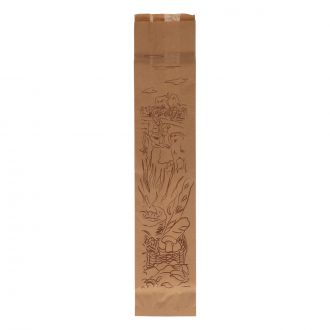 Bolsa de papel kraft impresa - 12 x 6 x 58 cm